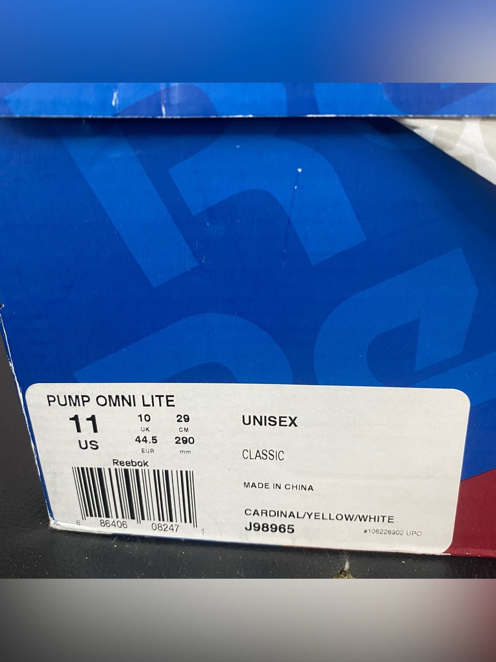 RARE Size 11 - Reebok Pump Omni Lite Burgundy Gold Yellow - Picture 10 of 10